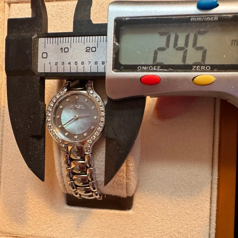 Ladies Women’s EBEL Beluga SS Diamond & Blue Mother of Pearl Wrist Watch w/ Box